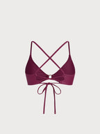 Şarap Kırmızı ECONYL® Premium O-Halka Bikini Üstü