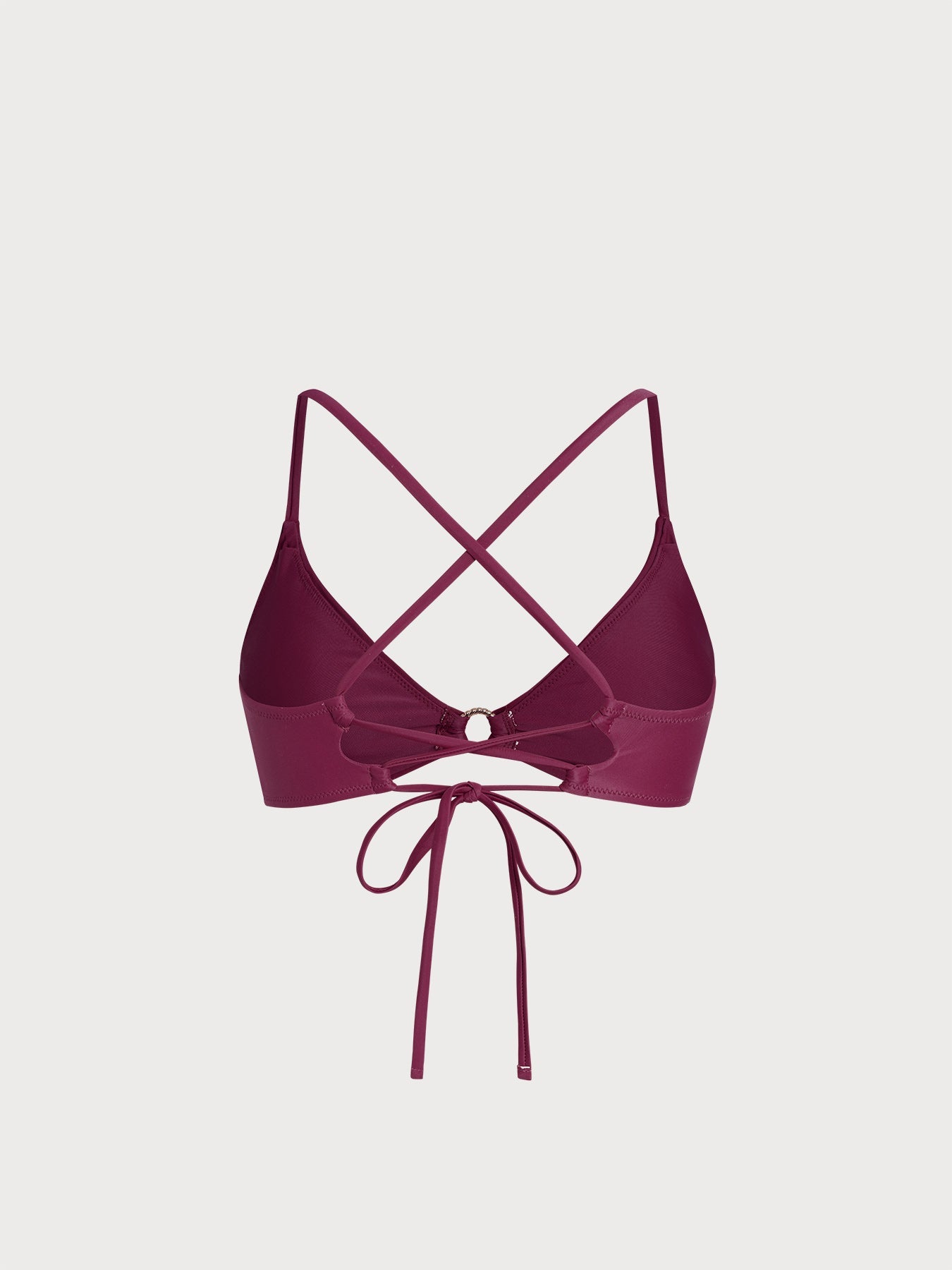 Şarap Kırmızı ECONYL® Premium O-Halka Bikini Üstü