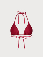 Şarap Kırmızısı Dokulu Üçgen Bikini Üstü - Şık ve Rahat