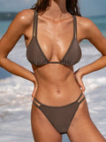 Premium ECONYL® Koyu Kahverengi Bikini Üstü - Şık ve Sürdürülebilir