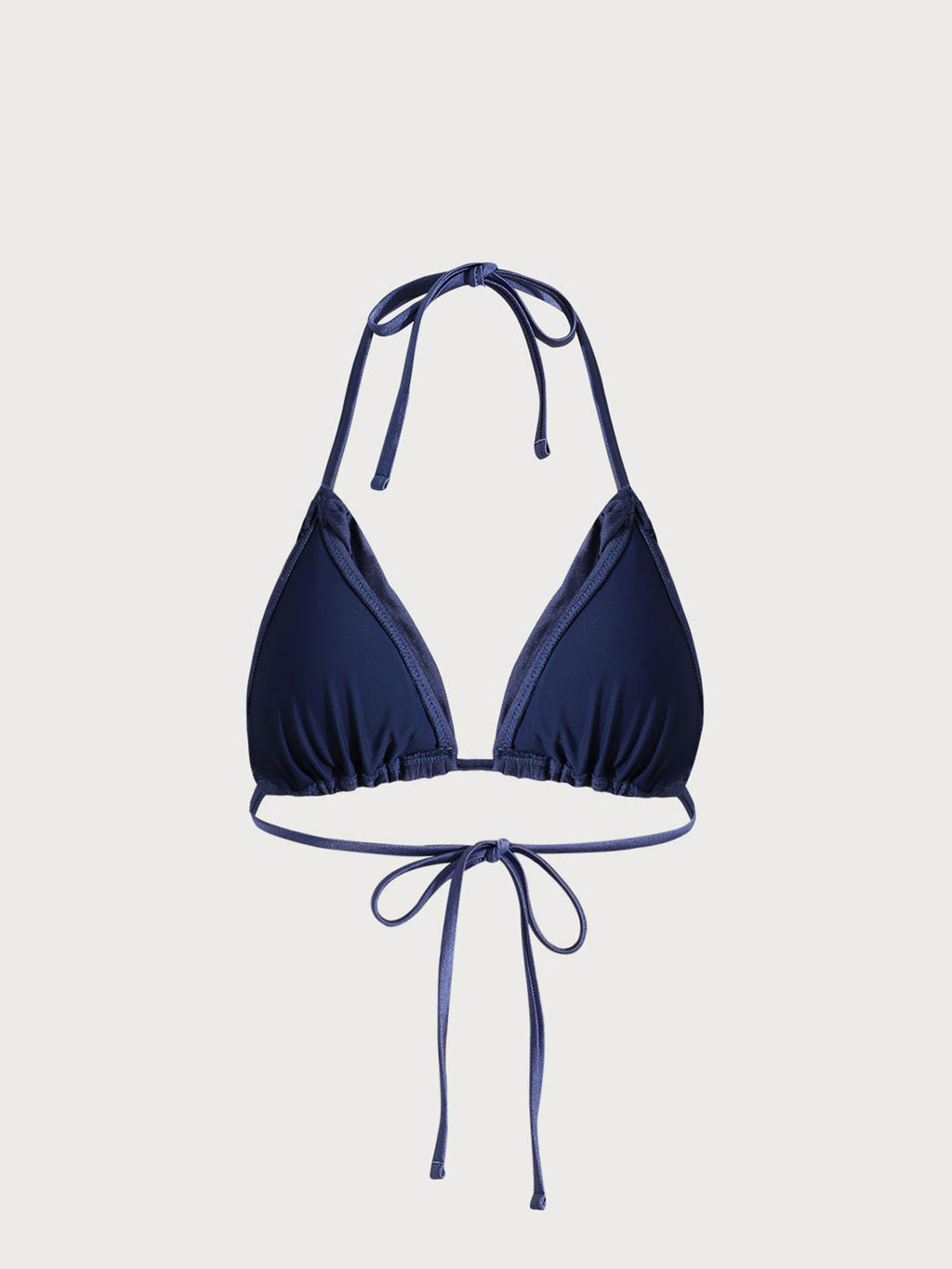 Şık Mavi Kırışık Bikini Üstü - Yaz Plaj Modası