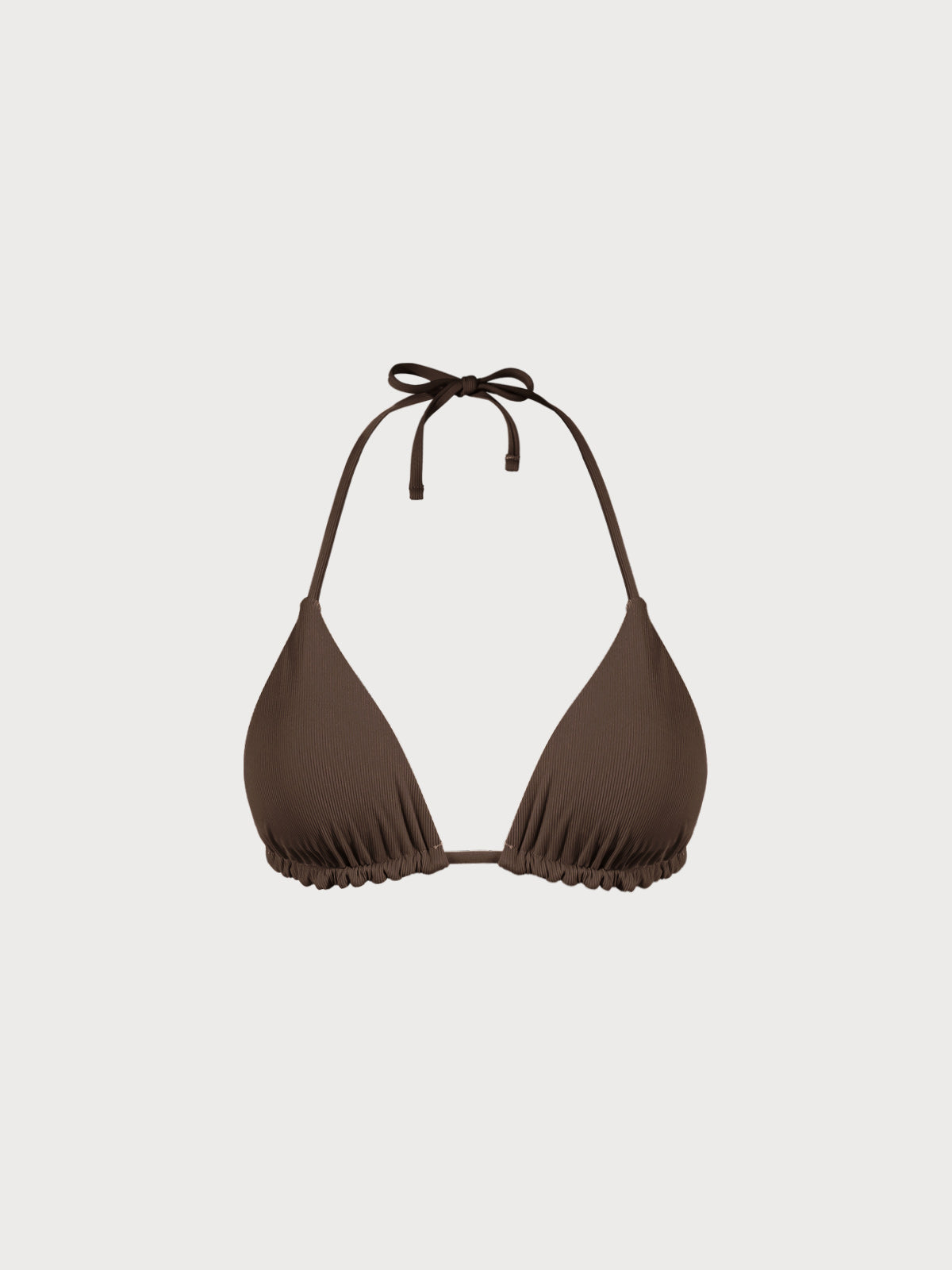 Premium Kahverengi Halter Ters Üçgen Bikini Üstü