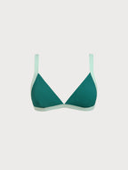 Yeşil Kontrast Kenar Üçgen Bikini Üstü - Şık Yaz Stili