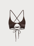 ECONYL® Premium Koyu Kahverengi Bikini Üstü - Şık ve Sürdürülebilir