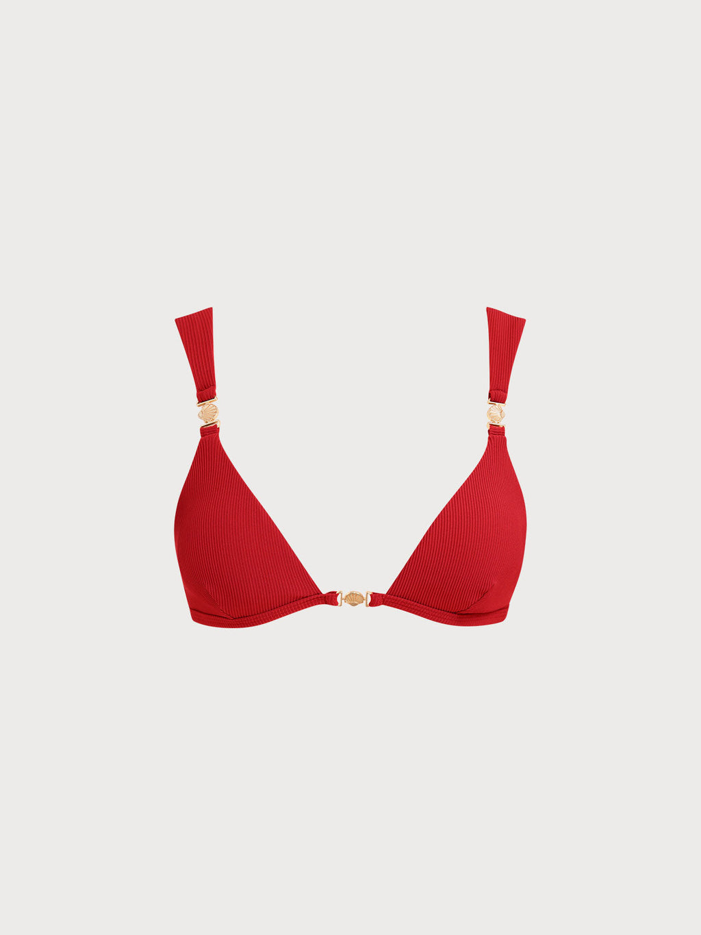 Şık Kırmızı Altın Detaylı Bikini Üstü - Yaz Modası