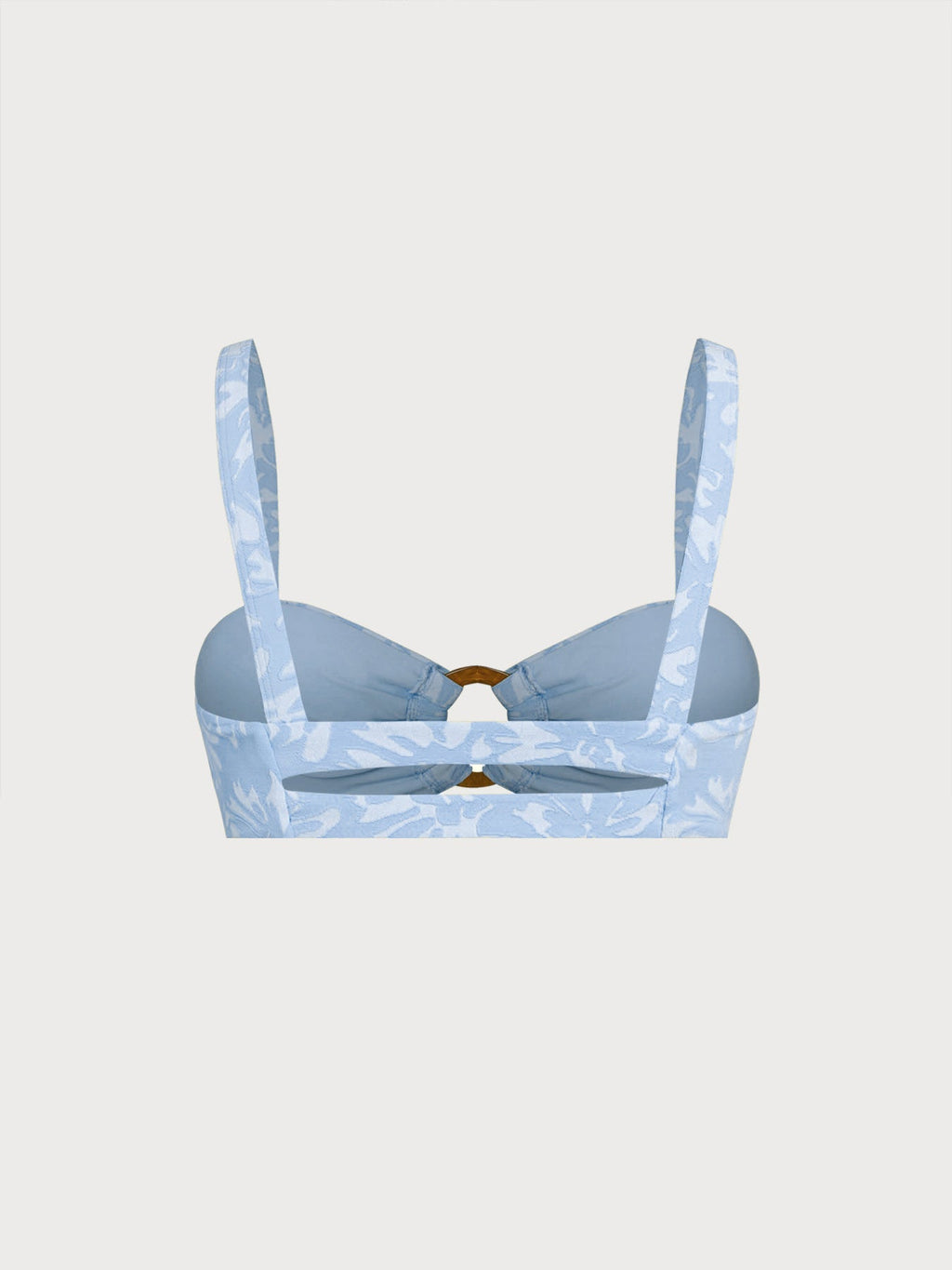 Dokulu Açık Mavi Çiçekli Bikini Üstü - Şık ve Rahat