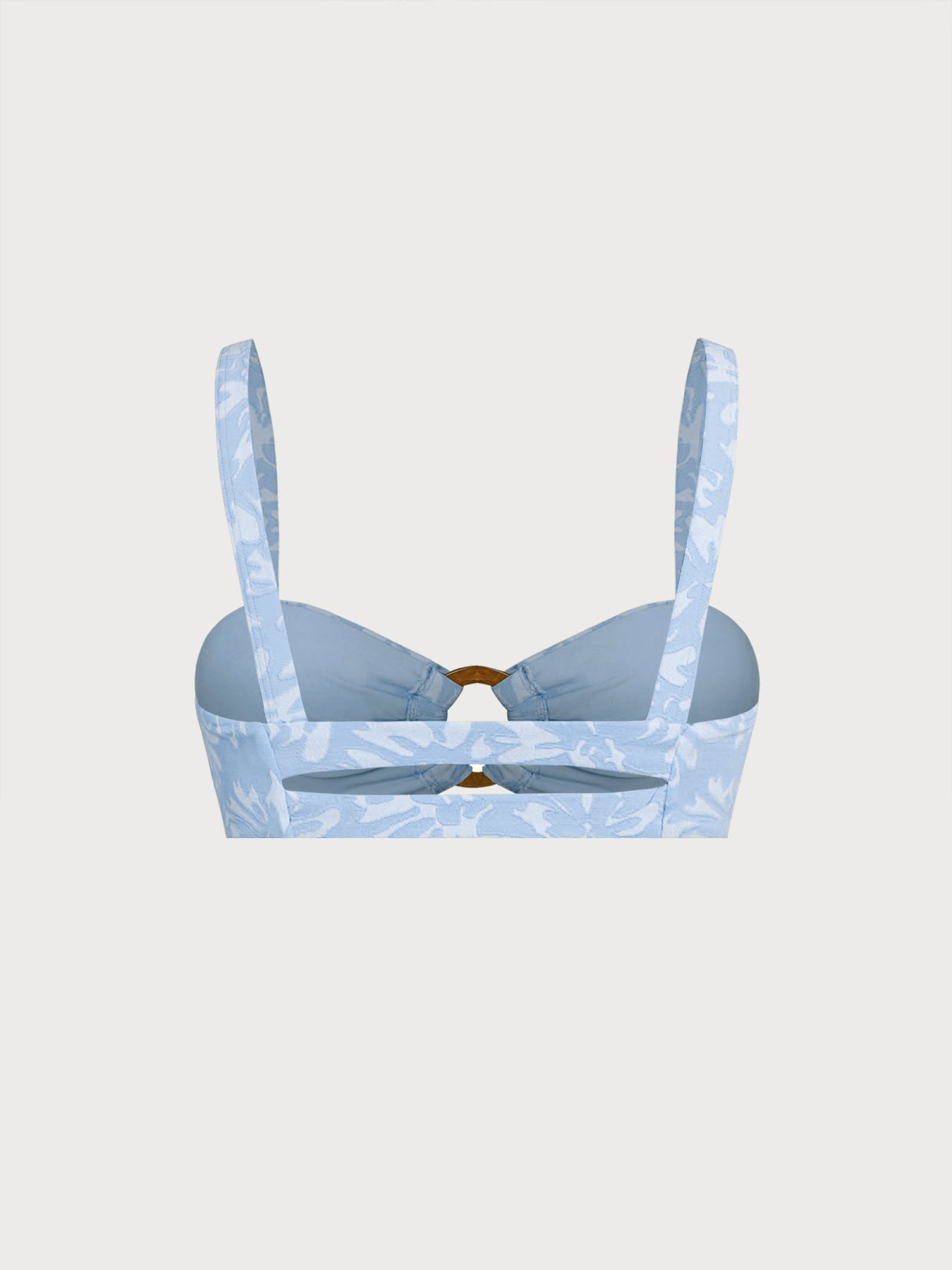 Dokulu Açık Mavi Çiçekli Bikini Üstü - Şık ve Rahat