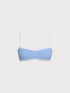 Şık Mavi Kontrast Bandeau Bikini Üstü - Yaz Plaj Modası