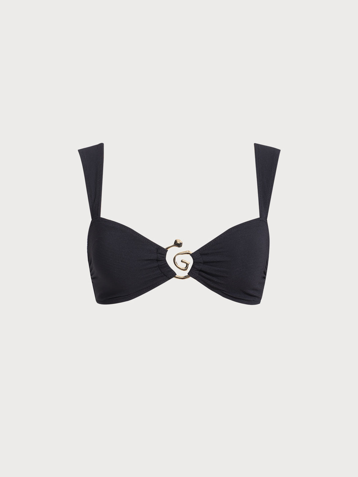 Şık Siyah Spiral Yay Bikini Üstü - Yaz Plaj Modası