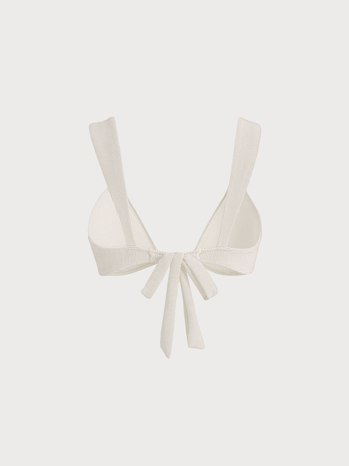 Off White Altın Detaylı Şık Bikini Üstü