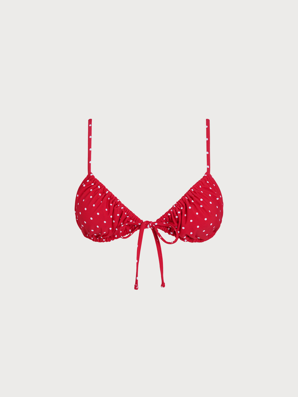 Kırmızı Puantiye Desenli Bikini Üstü - Şık ve Rahat