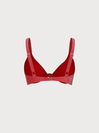 Şık Kırmızı Lurex Plus Size Bikini Üstü - Rahat ve Modern