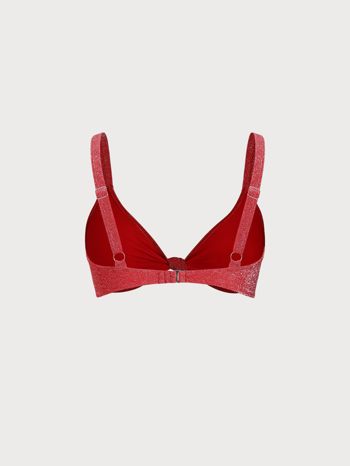 Şık Kırmızı Lurex Plus Size Bikini Üstü - Rahat ve Modern