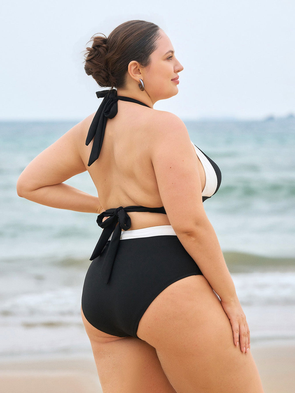 Premium Siyah Büyük Beden Doğal Bel Destekli Bikini Altı