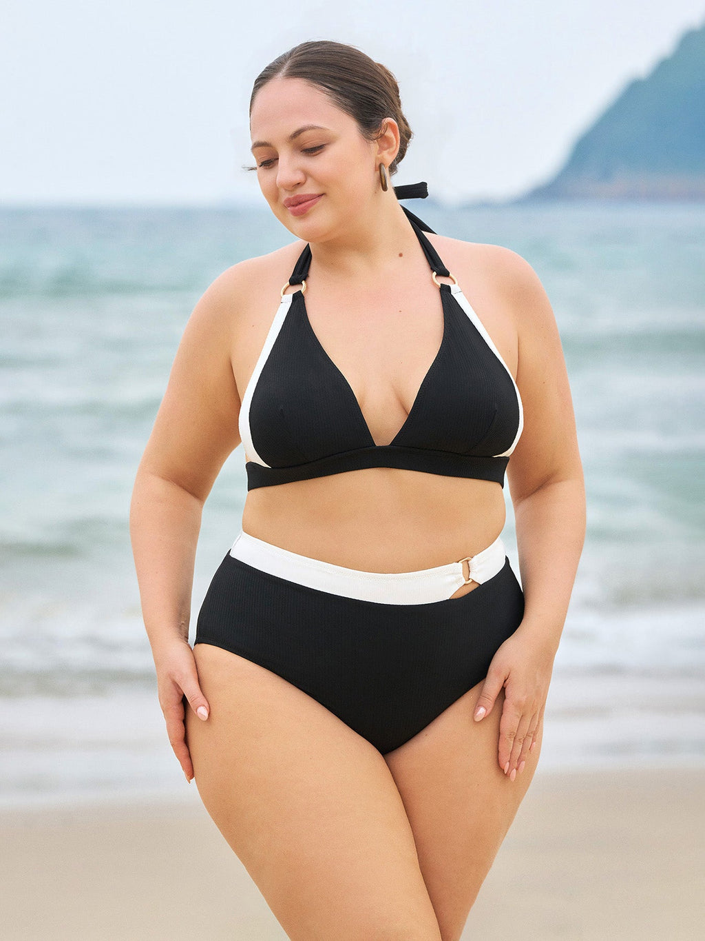 Premium Siyah Büyük Beden Doğal Bel Destekli Bikini Altı
