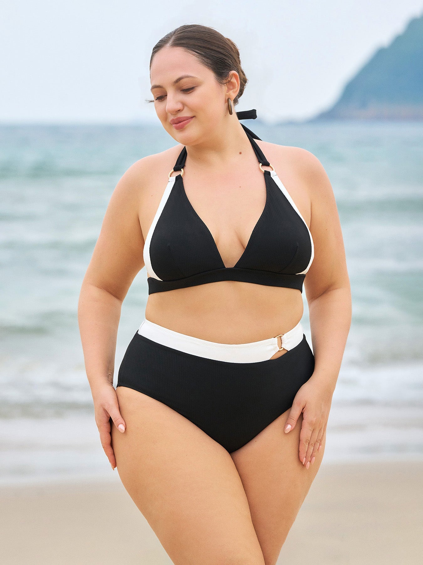 Premium Siyah Büyük Beden Doğal Bel Destekli Bikini Altı