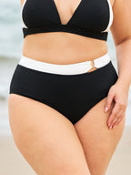Premium Siyah Büyük Beden Doğal Bel Destekli Bikini Altı
