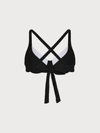 Şık Siyah Kontrast Büyük Beden Bikini Üstü