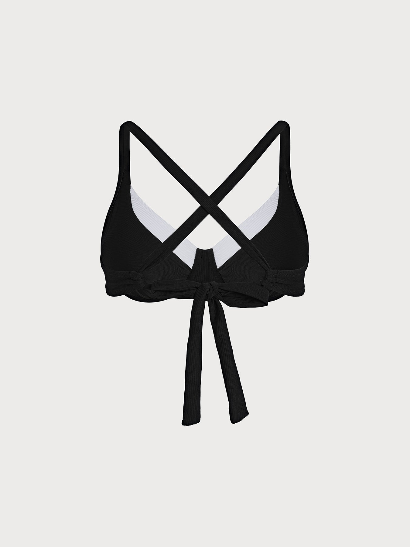 Şık Siyah Kontrast Büyük Beden Bikini Üstü