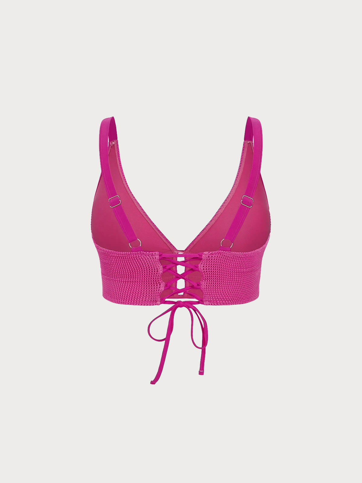 Premium Pembe V Yaka Büyük Beden Tankini Üst