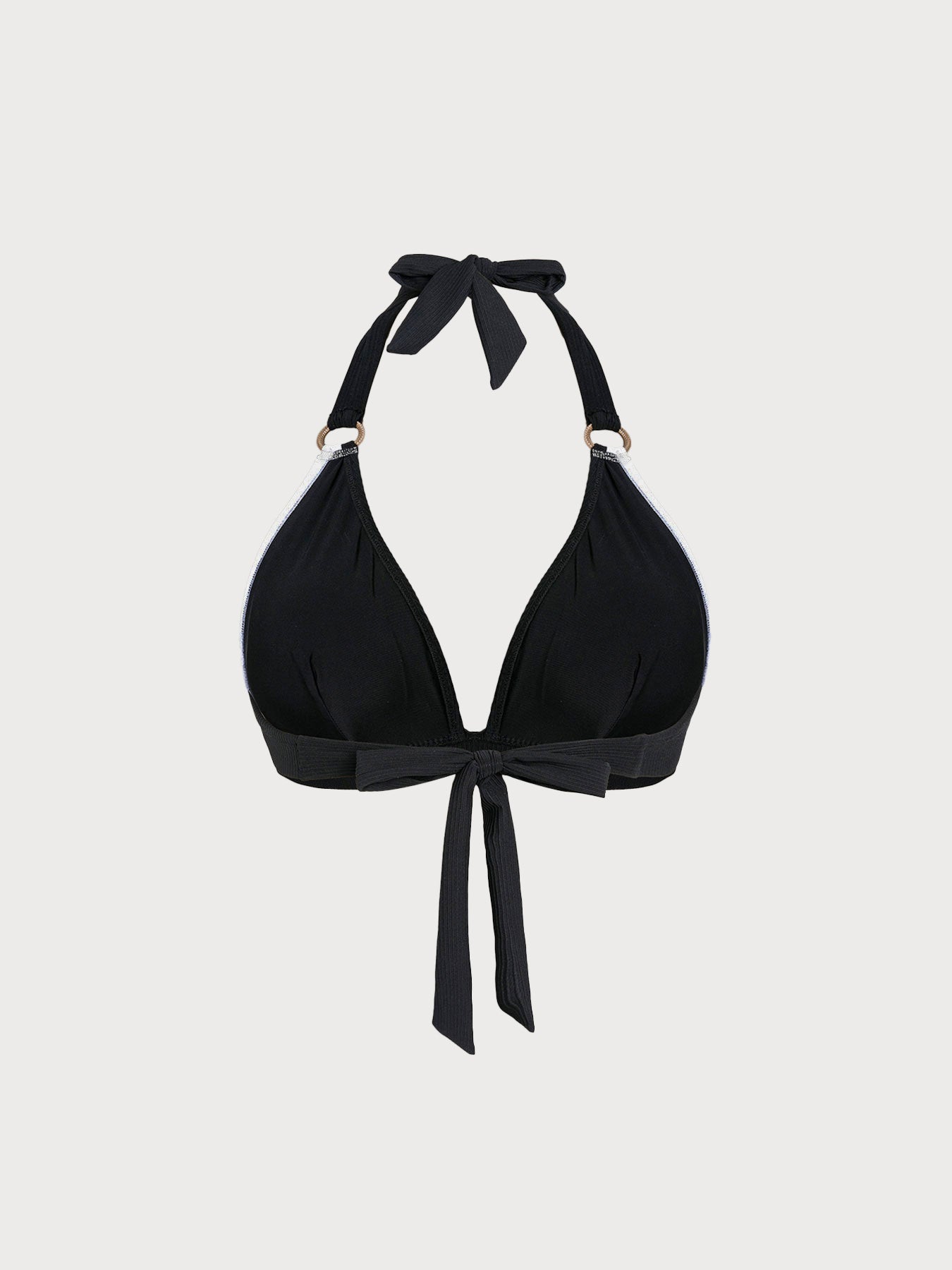 Şık Siyah Büyük Beden Askılı Bikini Üstü