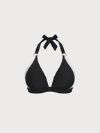 Şık Siyah Büyük Beden Askılı Bikini Üstü