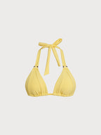 Premium Sarı Kravatlı O-Halka Bikini Üstü
