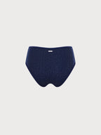 Yüksek Bel Mavi Lurex Sörf Şortu - Şıklık ve Konfor
