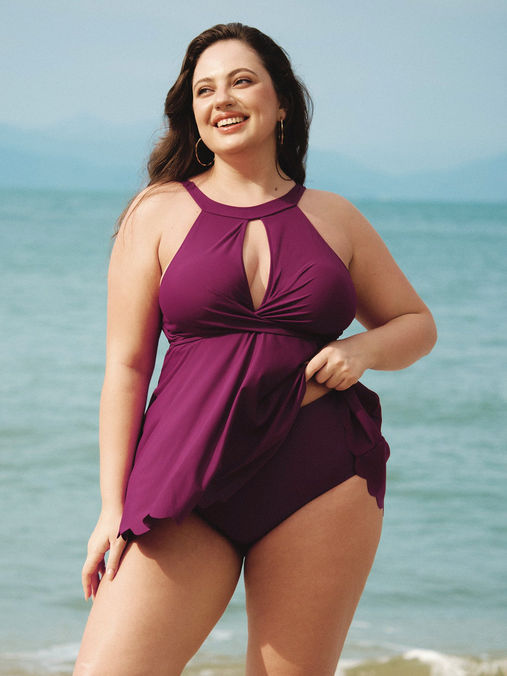 Bordo Büyük Beden Tankini Altı - Şık ve Rahat Seçim