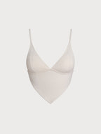 Off White Ribanalı Tankini Üst - Şık Yaz Plaj Modası
