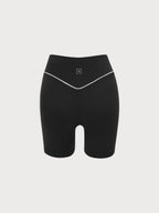 Premium Siyah Doğal Bel Lycra® Kısa Şort