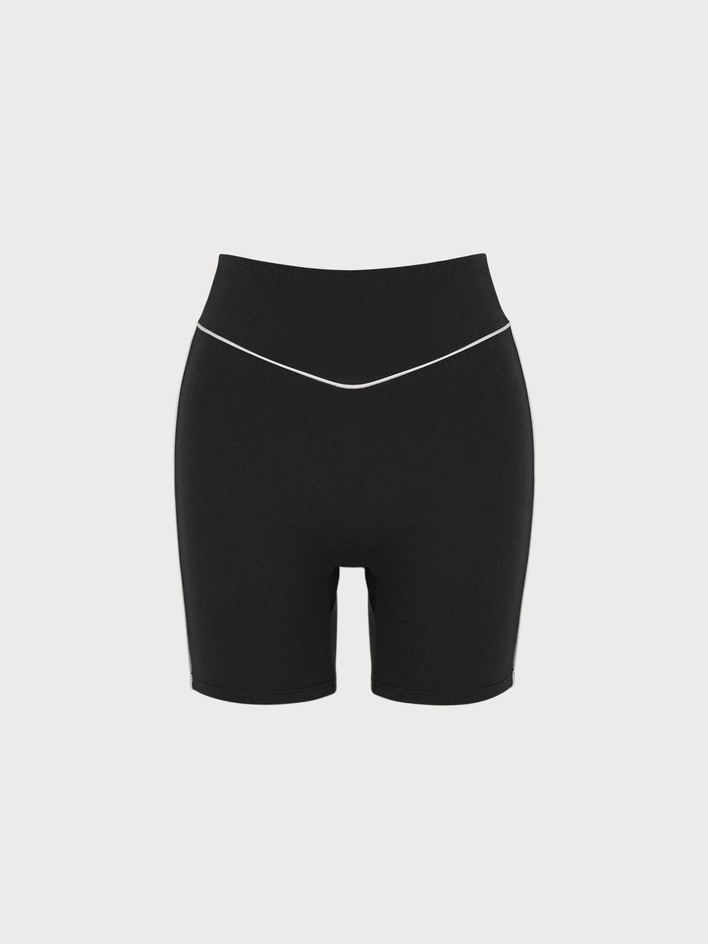 Premium Siyah Doğal Bel Lycra® Kısa Şort