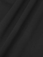 Premium Siyah Doğal Bel Lycra® Kısa Şort