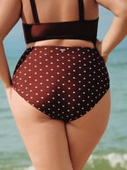 Kadın Büyük Beden Kahverengi Puantiye Bikini Altı