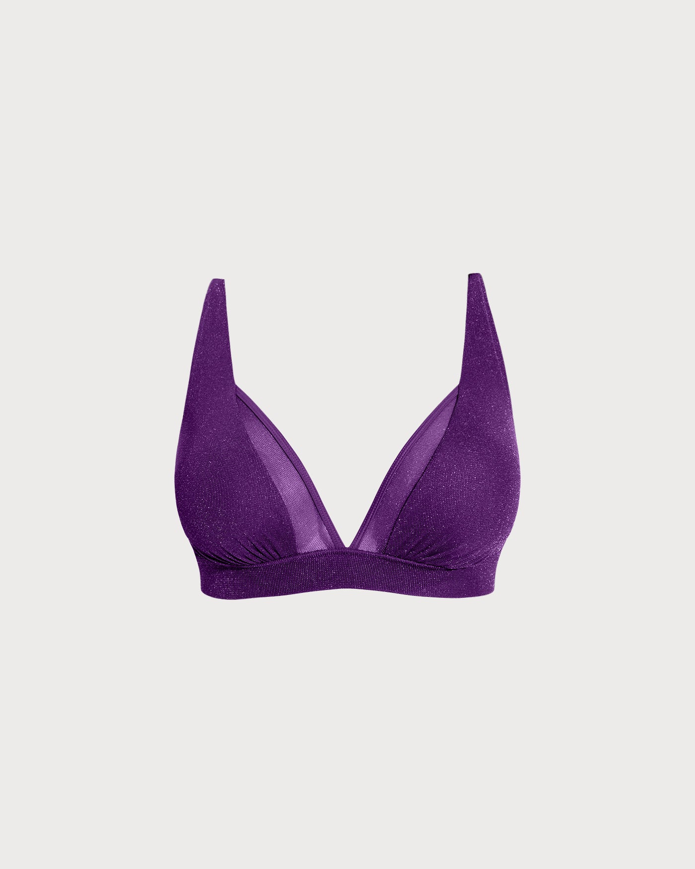 Mor File Derin Yırtmaçlı Büyük Beden Bikini Üstü - Şık ve Rahat