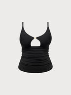 Şık Kesim Altın Detaylı Tankini Üst - Yaz Plaj Modası