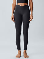 Premium Siyah V-Bel Leggings 24"" - Şıklık ve Konfor