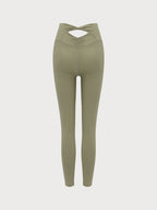 Yeşil Altın Desenli 24'' Kesik Leggings - Şık ve Rahat