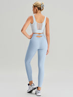 Premium Açık Mavi Kesik Legging - 24 İnç