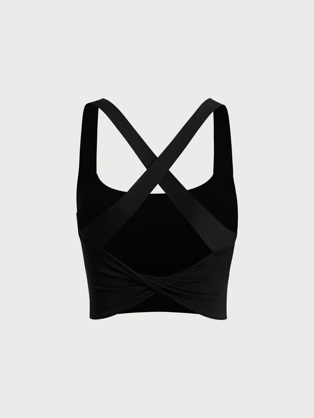 Siyah Twist X-Cross Spor Sütyeni - Konforlu Hafif Destek