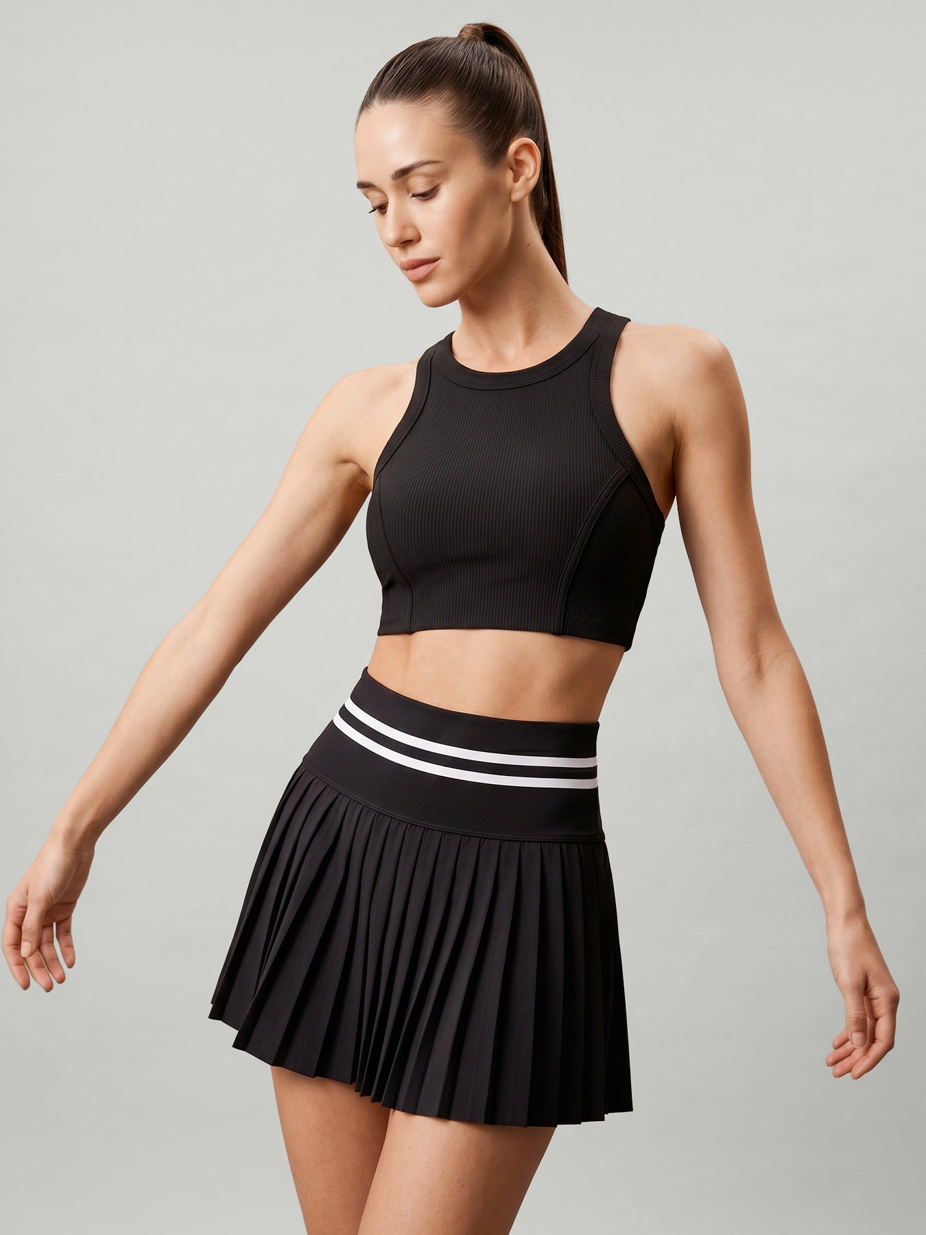 Kadın Siyah Racerback Atlet - Hafif Destekli Spor Üst