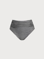 Şık Siyah Gingham Büyük Beden Tankini Altı - Rahat ve Moda