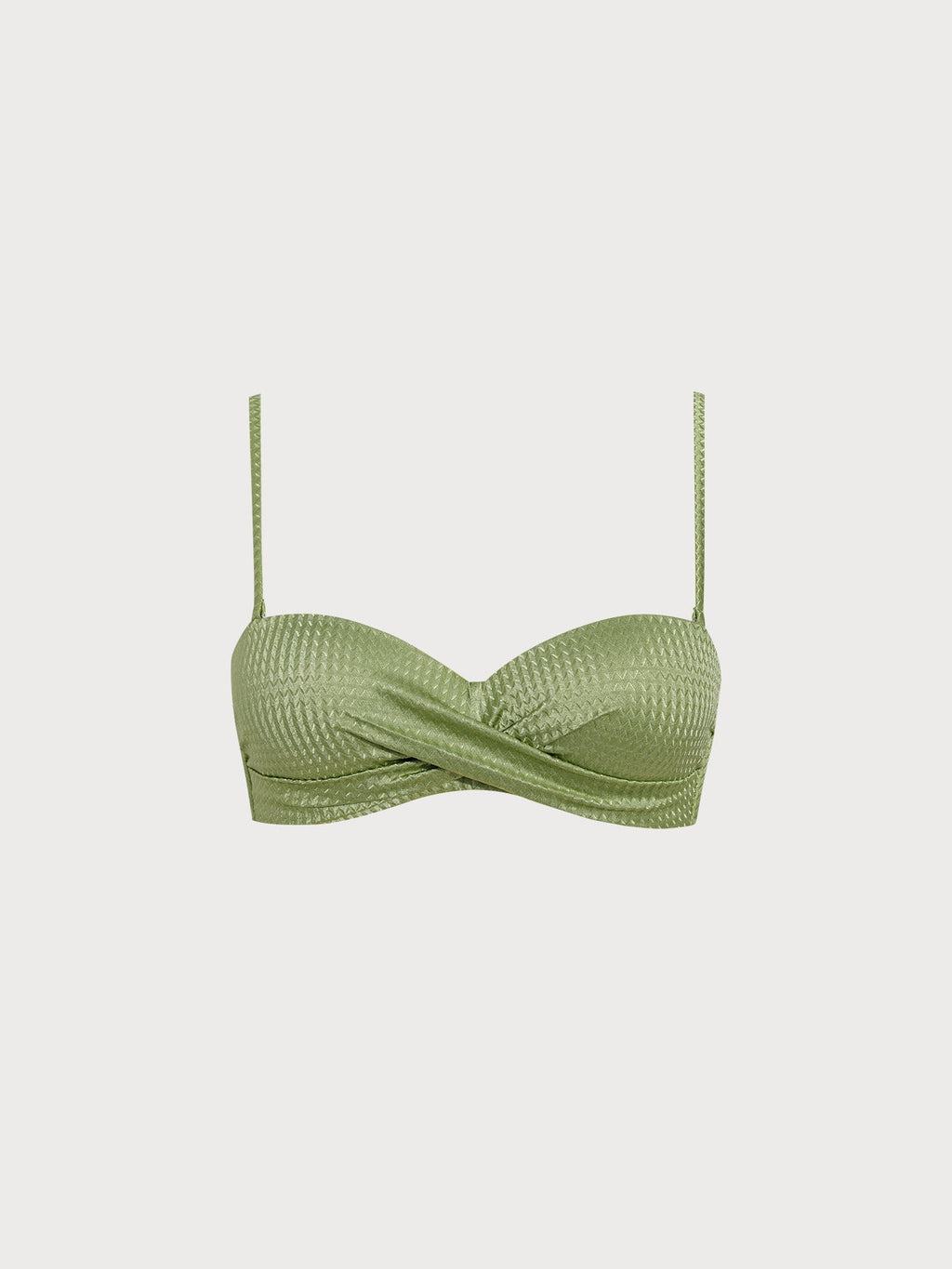 Yeşil Dokulu Dönme Tel Bikini Üstü - Şık ve Rahat