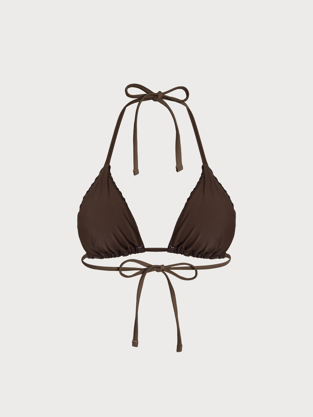 Koyu Kahve Kontrastlı Halter Bikini Üstü - Şık ve Rahat