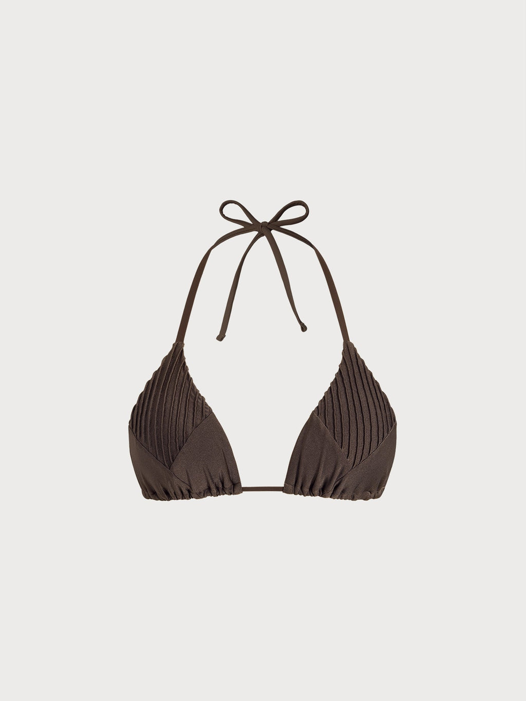 Koyu Kahve Kontrastlı Halter Bikini Üstü - Şık ve Rahat