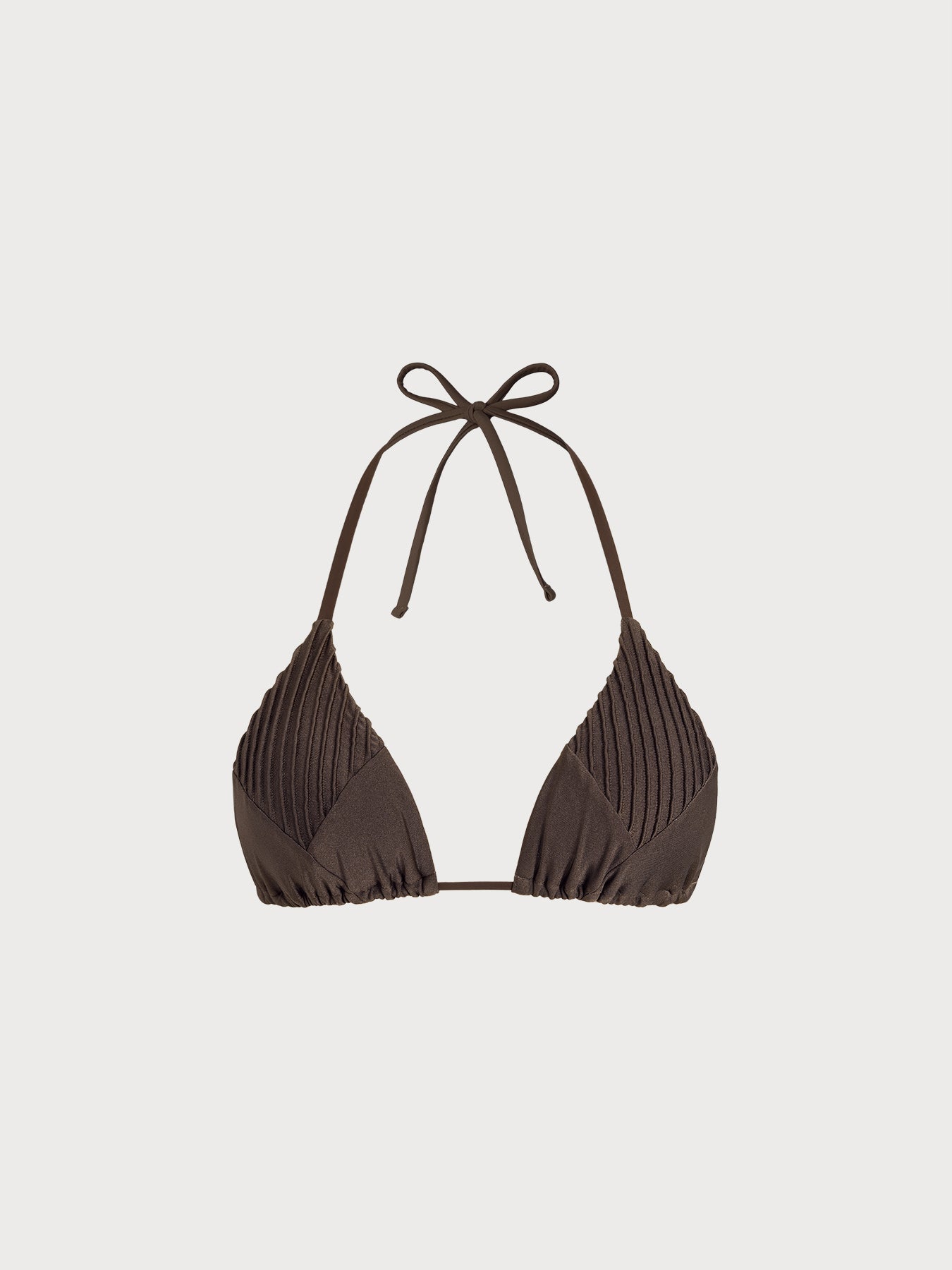 Koyu Kahve Kontrastlı Halter Bikini Üstü - Şık ve Rahat