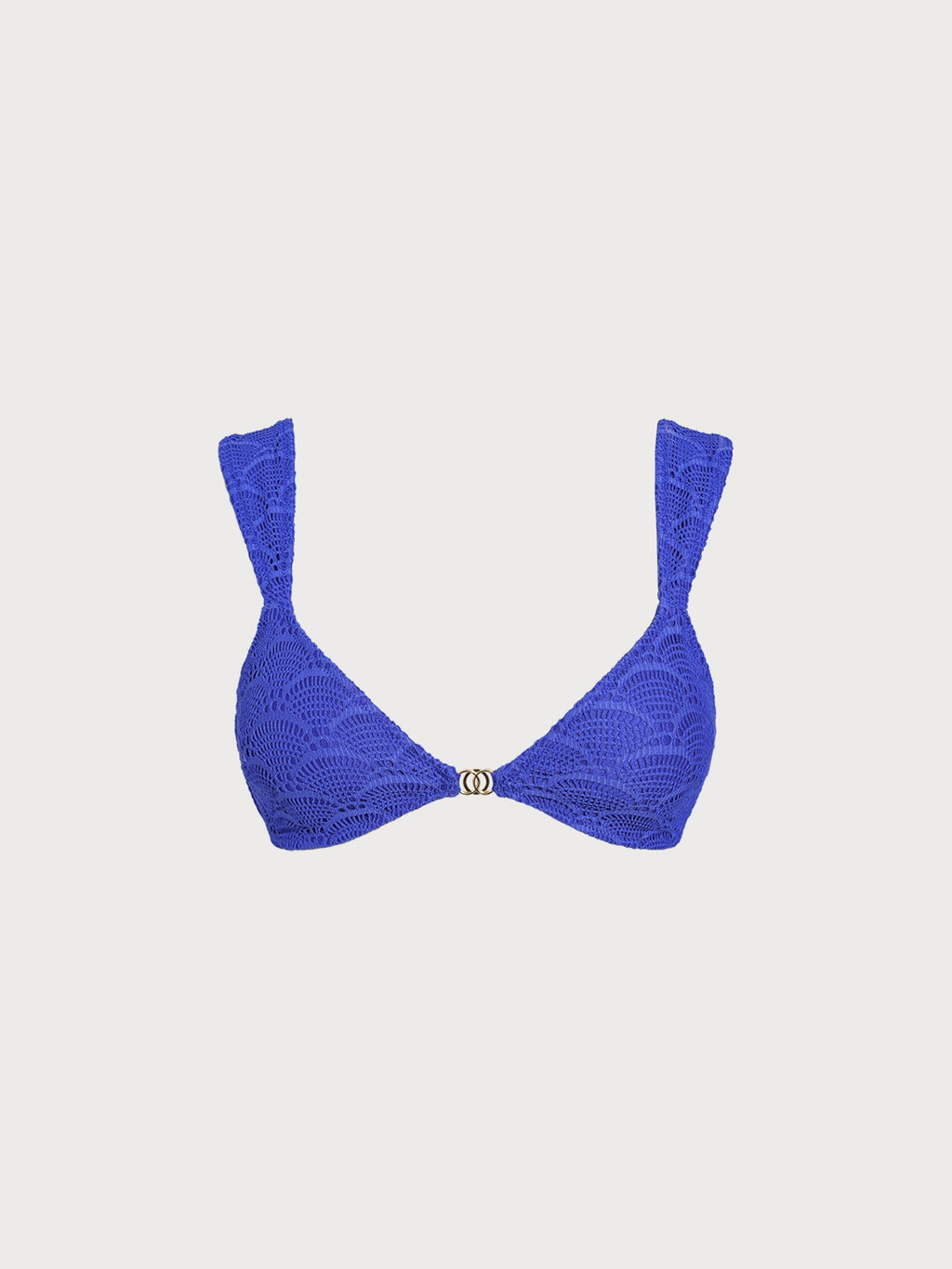 Kraliyet Mavisi Altın Detaylı Şık Bikini Üstü