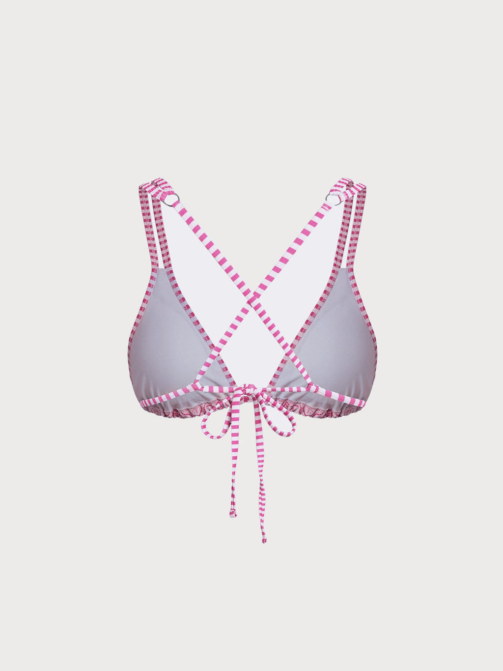 Şık Pembe Desenli Askılı Bikini Üstü - Yaz Modası