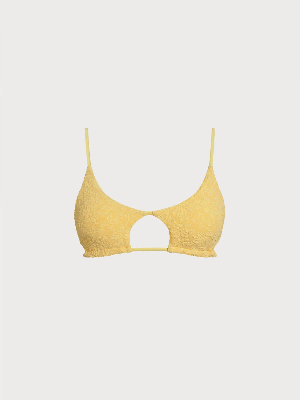 Yüksek Bel Sarı Dokulu Bikini Üstü - Şık ve Rahat