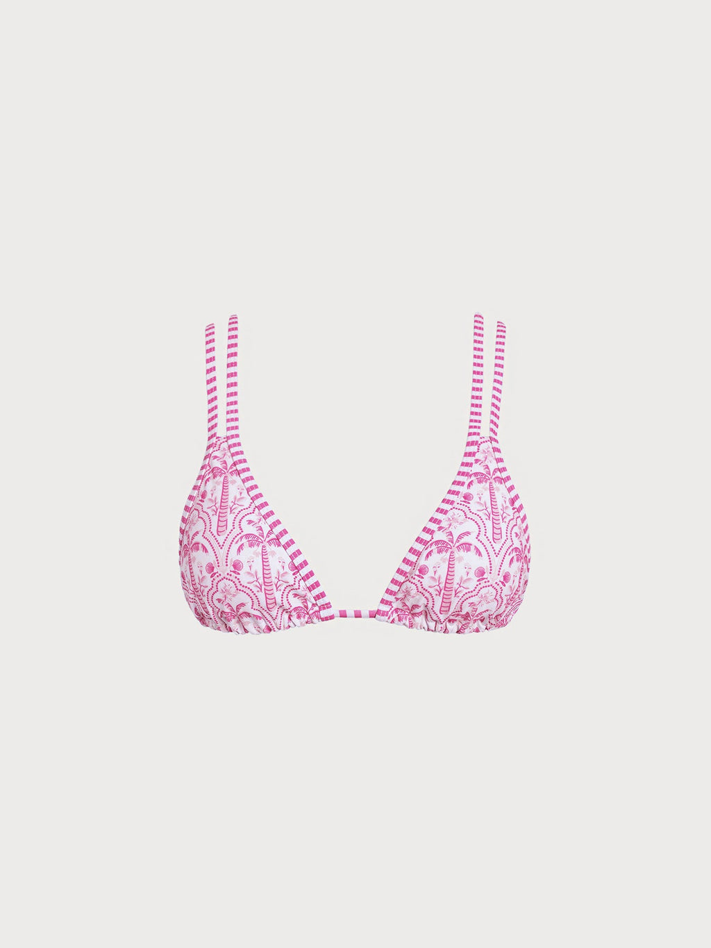Şık Pembe Desenli Askılı Bikini Üstü - Yaz Modası